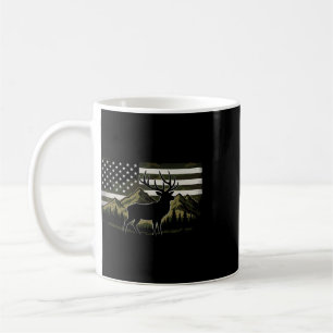 Hunting Usa Flag Deer 4th Of July Hunter Coffee Mug