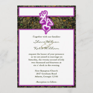 Hunting Wedding Custom Outline Colour Invitation