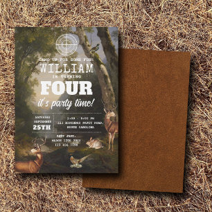Hunting Wildlife Outdoorsman Kids Birthday Party Invitation