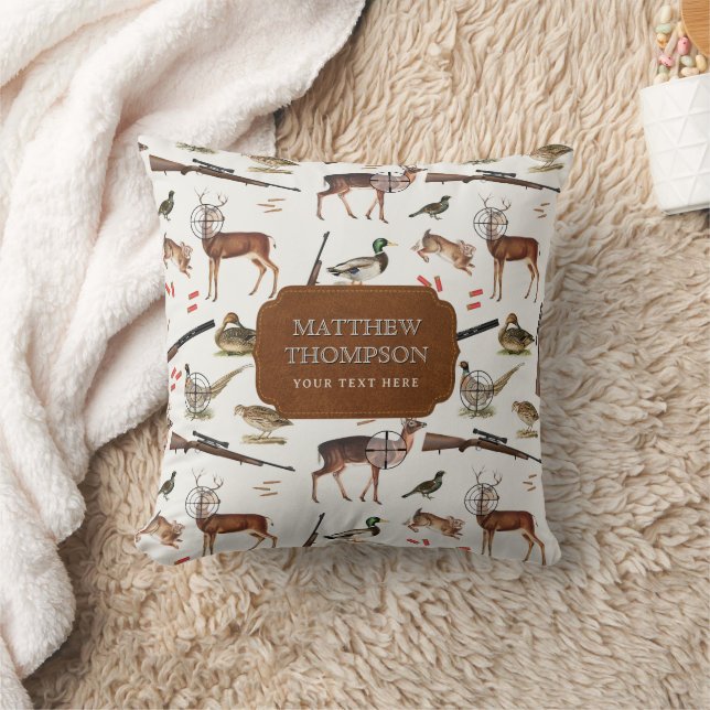 Hunting Wildlife Outdoorsman Pattern Cushion (Blanket)