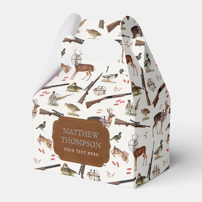 Hunting Wildlife Outdoorsman Pattern Favour Box (Front Side)