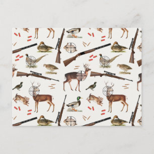 Hunting Wildlife Outdoorsman Pattern Postcard