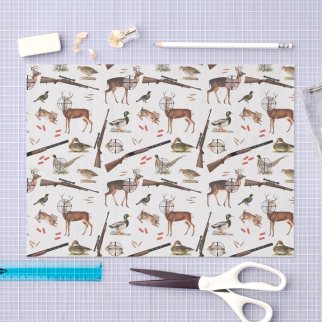 Hunting Wildlife Outdoorsman Pattern Tissue Paper (Craft)