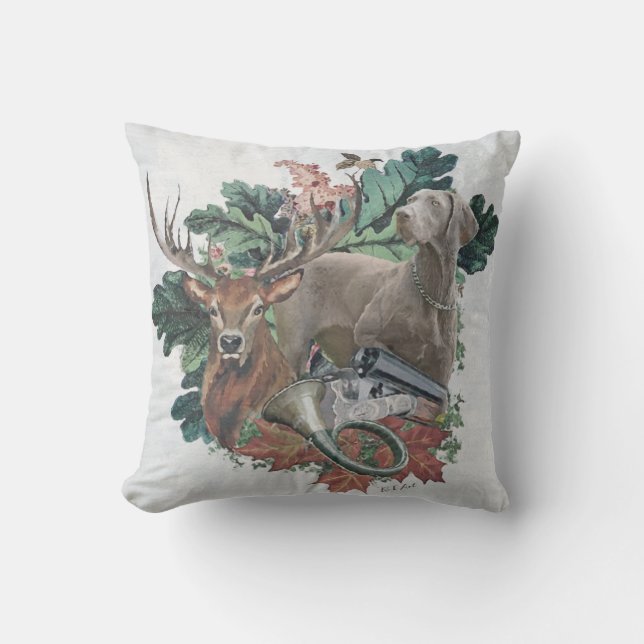Hunting with a Weimaraner, "Grey Ghost" Cushion (Front)