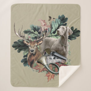 Hunting with a Weimaraner, "Grey Ghost" Sherpa Blanket
