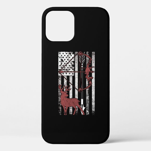 Hunting with American Flag Bow Hunting Case-Mate iPhone Case (Back)