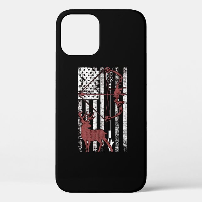 Hunting with American Flag Bow Hunting Case-Mate iPhone Case (Back)