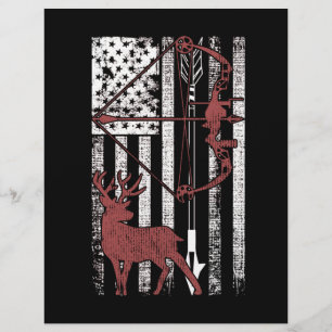 Hunting with American Flag Bow Hunting Custom Letterhead