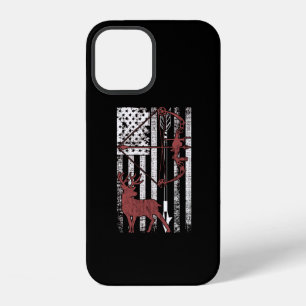 Hunting with American Flag Bow Hunting iPhone 12 Case
