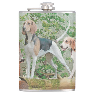 Hunting with hounds hip flask