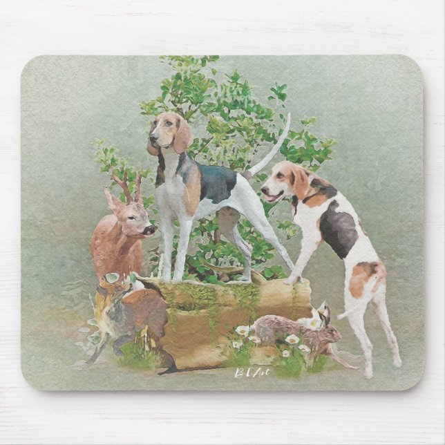 Hunting with hounds  mouse pad (Front)
