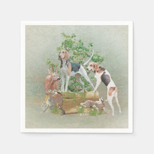 Hunting with hounds     napkin