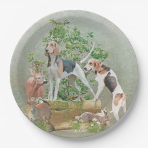 Hunting with hounds     paper plate