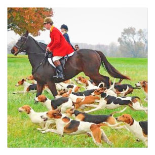 Hunting with hounds photo print