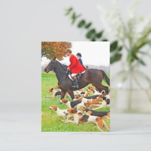 Hunting with hounds postcard
