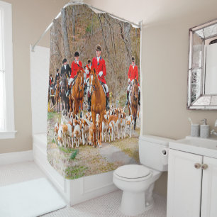 Hunting with hounds    shower curtain