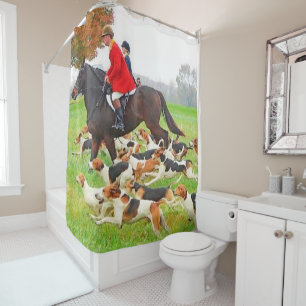 Hunting with hounds    shower curtain