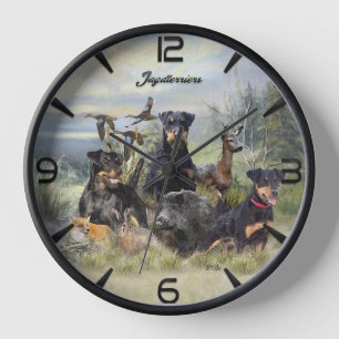 Hunting with Jagdterriers , Art Clock