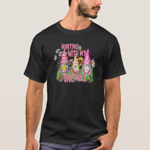 Hunting With My Gnomies Funny Easter Bunny Gnome E T-Shirt