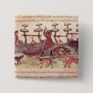 Hunting with Nets 15 Cm Square Badge