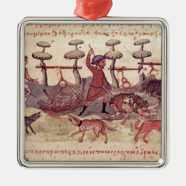 Hunting with Nets Metal Ornament (Front)