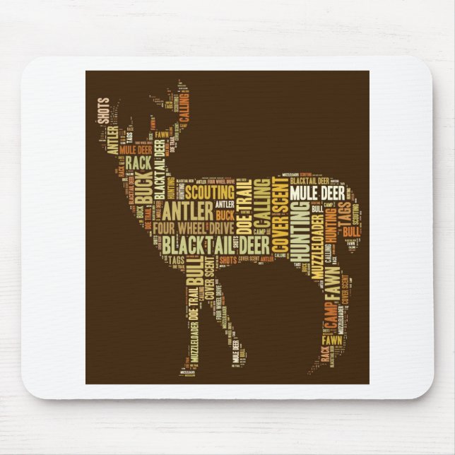 Hunting Word Cloud Mouse Pad (Front)