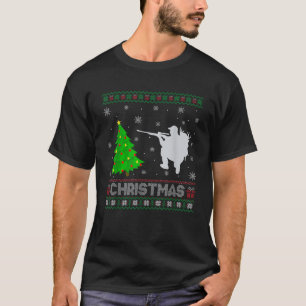 Hunting Xmas Tree Lighting Ugly Christmas Sweater 