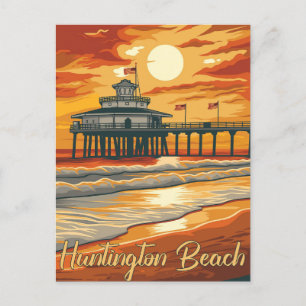 Huntington Beach - A Blast from the Past Postcard
