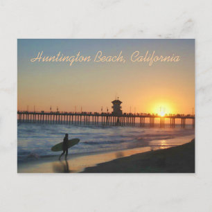 Huntington Beach at Sunset Postcard