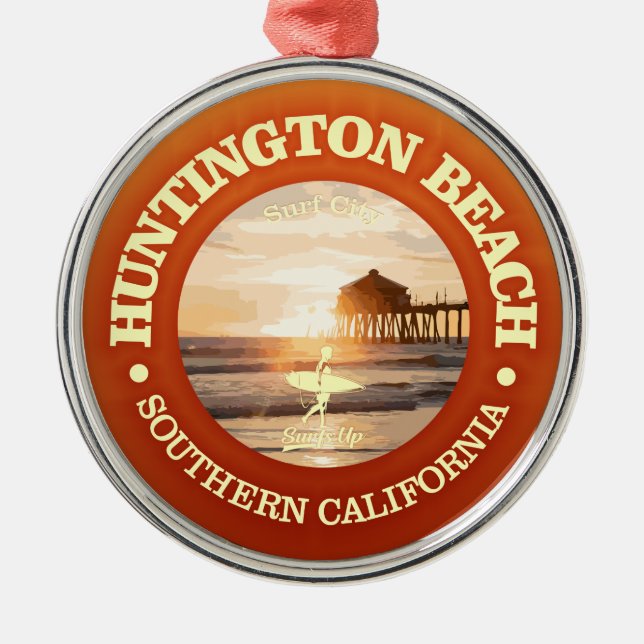 Huntington Beach (C) Metal Ornament (Front)
