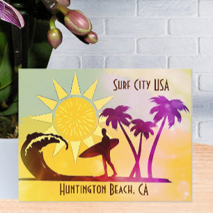 Huntington Beach CA Surf City USA Postcard