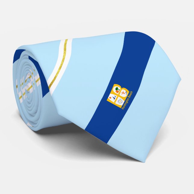 Huntington Beach (California) city flag Neck Tie (Rolled)