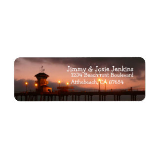 Huntington Beach California custom Return Address Label