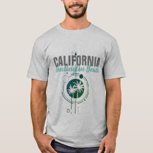 Huntington Beach California Geometric Palms T-Shirt