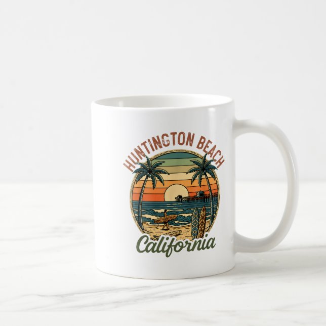 Huntington Beach California Los Angeles Surfer Vin Coffee Mug (Right)