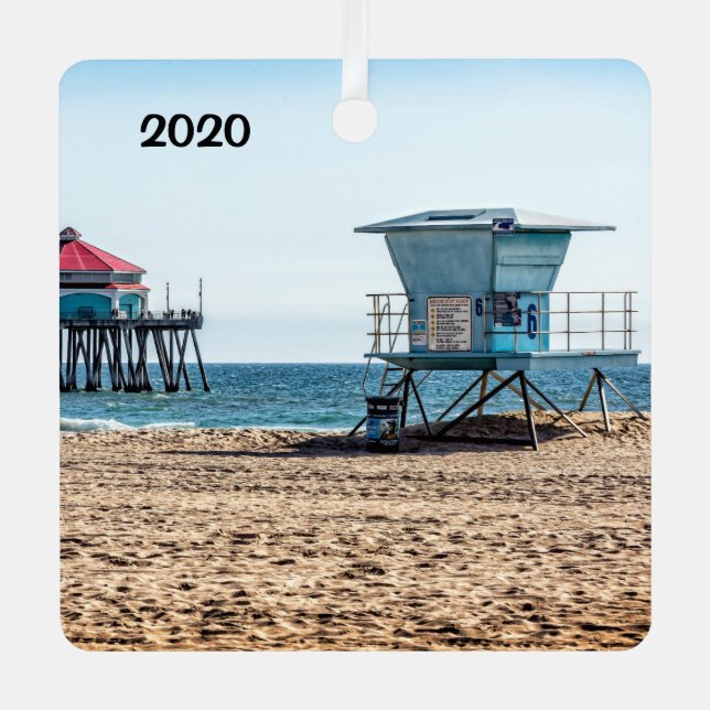 Huntington Beach, California, Metal Tree Decoration (Front)