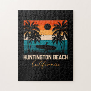 Huntington Beach California Palms Vacation Trip Jigsaw Puzzle