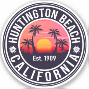 Huntington Beach California Retro Sunset Souvenirs