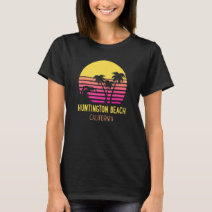 Huntington Beach California Retro Vintage Palm Tre T-Shirt