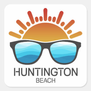 Huntington Beach California Sunglasses Square Sticker