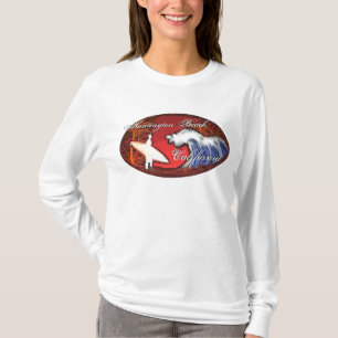 Huntington Beach California surfer wave art hoodie T-Shirt
