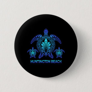 Huntington Beach California Turtle Souvenirs 6 Cm Round Badge