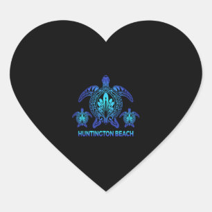 Huntington Beach California Turtle Souvenirs Heart Sticker
