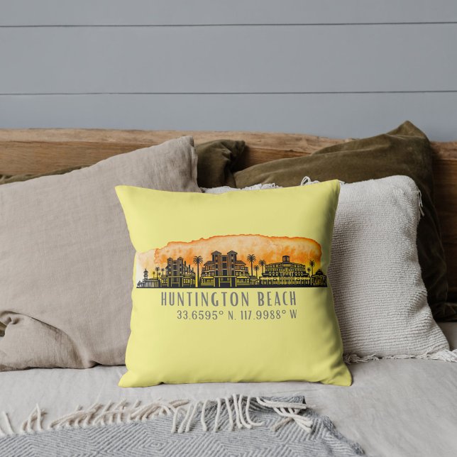 Huntington Beach City Silhouette Cushion (Creator Uploaded)