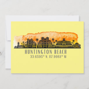 Huntington Beach City Silhouette Greeting Card