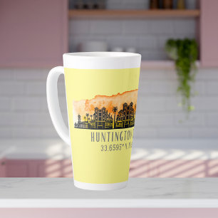 Huntington Beach City Silhouette  Latte Mug