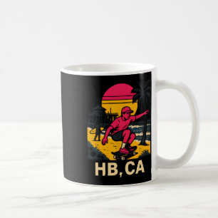 Huntington Beach Hb Ca Retro Mens Surfing Skateboa Coffee Mug