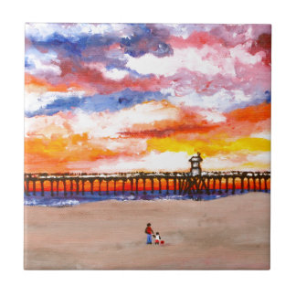 Huntington Beach Pier 2 Tile