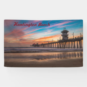 Huntington Beach Pier at sunset Banner