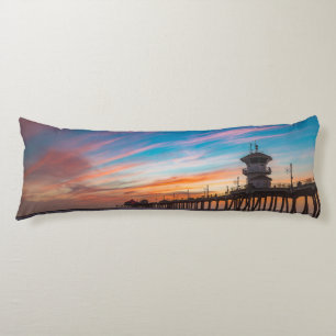 Huntington Beach Pier at sunset Body Cushion